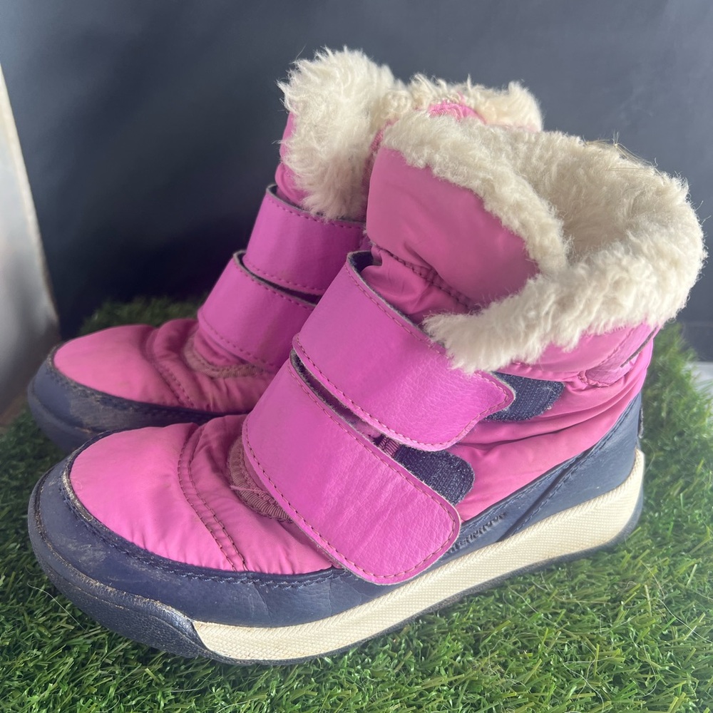 Sorel Whitney Cold Weather Strap Pink Snow Boots Girls Sz 12
